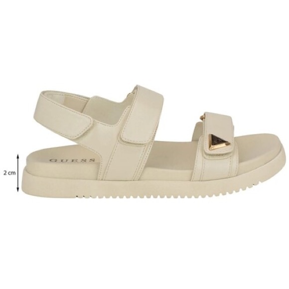 Guess Cream Sandals with Gold Accents - Picture 3 of 4
